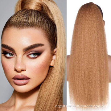 Wholesale Long Drawstring Ponytail 18"- 26" Kinky Straight Ponytail Synthetic Clip in Pony tail Hair Extensions